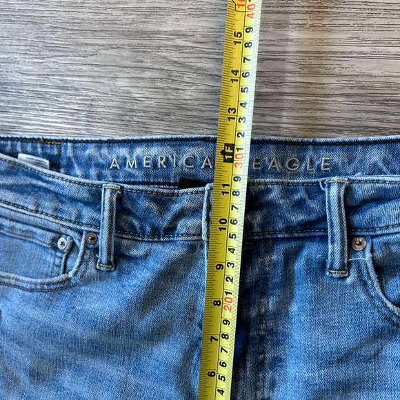 American Eagle Outfitters Next Level Airflex Distressed 9” Blue Jean Shorts - Picture 5 of 8